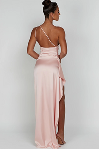 FAUSTYNA | ELEGANCKA SATYNOWA SUKNIA MAXI