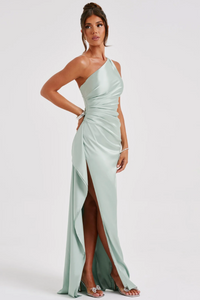FAUSTYNA | ELEGANCKA SATYNOWA SUKNIA MAXI