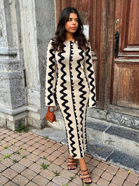 ALEKSANDRA | SUKIENKA MAXI DZIANINOWA Z ELEGANCKIMI WYCIĘCIAMI
