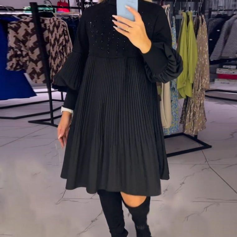PELAGIA | ELEGANCKA PLISOWANA SUKIENKA MIDI
