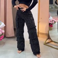 URVITA | ELEGANCKIE BROKATOWE SPODNIE CARGO