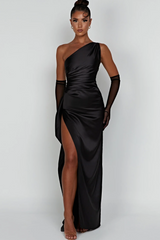 FAUSTYNA | ELEGANCKA SATYNOWA SUKNIA MAXI
