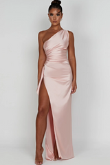 FAUSTYNA | ELEGANCKA SATYNOWA SUKNIA MAXI