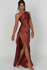 FAUSTYNA | ELEGANCKA SATYNOWA SUKNIA MAXI