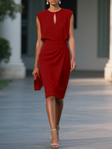 URSZULA | ELEGANCKA SUKIENKA MIDI BEZ RĘKAWÓW